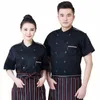 uniforme de manga curta verão hotel cozinha mulheres ocidental restaurante roupas preto chef macacão lg 22np #