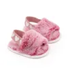 Sandales Baywell automne bébé filles coeur semelle souple sandales en peluche toboggan sandale enfant en bas âge princesse antidérapant berceau chaussures 0-18 mois 240329