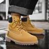 Botas 2024 outono / inverno casal alto top curto para homens e mulheres com sapatos quentes de algodão grande 46 amarelo zapatos mujer