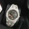 Zegarek nowa wersja szkielet VVS1 Diamonds Zegarek Pass TT Rose Gold Mixed Sier Sier Melomical ETA Ruch Men Luxury 3100