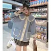 Damesjassen Vintage Lamswollen Jas Lolita Kleding Herfst Winter Casual Verdikte Jas Schattig Kant Gegolfde Kraag Pop Pluche