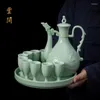 Hip Flasks Porcelain Wine Set Liquor Glasses Household Jug Chinese Divider Antique Style Goblet Small Utensil Clear