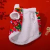 Abbigliamento per cani Vestiti imbottiti in cotone per animali domestici Cappotto stampato a fiori rossi per cani di taglia piccola e media Gatti Giacca per cuccioli di peluche spessa Chihuahua Pug Colthing