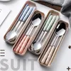 Ensembles de vaisselle 2 / 3pcs Spoon Fork Cutlery Kit portable Kit Portable Vide avec coffre 401 Accessoires de cuisine en acier inoxydable