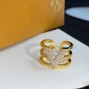 Luxury Designer Band Rings Men Women Titanium Steel Engraved Letter Pattern Lovers Jewelry Diamond Ring