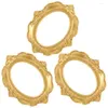 Frames 3 Pcs Mini Po Frame Display Picture Ornament Prop Resin Vintage Golden