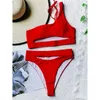 Women's Swimwear Sexy Tummy Cut Out Female Swimsuit High Waist Bikini Women Two-pieces Set Bather Bathing Suit Swim Lady