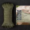 Paracord 650 militaire specificatie, 10core paraplutouw, parachutist voor buiten, tractie, redding, bundeling, tent, klimtouw