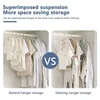 Kitchen Storage 10Pcs Baby Hanger Adjustable Kids With 10 Clips Durable Non-Slip Clothes Hanger(Pink)