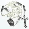 Collane da 6 mm con guscio di mare religioso rosario madre di pera collana cattolica con argento o oro.