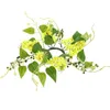 Guirlande de chandelier artificiel de fleurs décoratives, décor de noël, anneaux de feuilles, couronne en étain, tissu Floral scintillant pour chambre à coucher