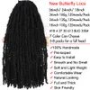 Butfly Locs Crochet Cheveux 24 18 36 pouces Naturel Natural Noir en détresse Traids Crochets Faux Locs Tressage synthétique Extensions de cheveux