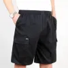 MENS SHORTS POAT KHAKI LÄNGD Kort M-4XL Male Navy Blue No Elasticity Pocket Polyester Solid Color ROP Leverans Apparel Clothing DHXV2