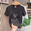 Verão novo masculino bordado de juventude tigre lantejt de camiseta curta redonda de pescoço moda esbelta camisa de meia manga