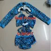 sexy Gogo Dance Clothing Pole Dance Costume Women Blue Leopard Chain Bodysuit Rave Outfit Dj Ds Stage Performance Wear XS6464 N1Et#