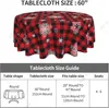 Table Cloth Christmas Plaid Snowflake Tablecloth Round 60 In Washable Covers For Home Holiday Party Dining Room Decoration