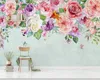 壁紙Papel de Parede Modern Hand Drawning Watercolor Rose Flower3D Wallpaper Living Room Kitchen TV SOFA WALL BEADROOM RESTAURANSMURAL