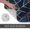 Bath Mats Navy Gold Stone Geometric Mat Non-slip Blue Toilet Quick Dry Kitchen Shower Room Floor Velvet Soft Bathroom Carpet