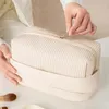Cosmetic Bags PU Leather Makeup Bag Travel Essentials Multipurpose For Women Toiletry Business Trip Brush Dorm Daily Use