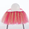 Bord kjol tyll tutu stol omslag för födelsedagsfest dekoration dekoracion de baby shower