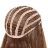 Perucas sintéticas Gres meia peruca para venda fibra de alta temperatura Peruki 3/4 ondulado preto/marrom perucas para mulheres feitas à máquina