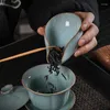 Misurini da tè Lotus Apprezzamento in ceramica Longquan Cucchiaio fatto a mano con pala Cerimonia d'arte cinese