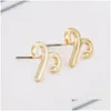 Stud Fashion 12 Takımyıldızı Küpe Klasik Sier Gold Zodyak İşaret Küpe Mücevher Hediye Kartı Damla Teslimat Dhhwa