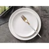 Plateaux à thé, vaisselle, assiette en céramique, porcelaine blanche sur vitrage rond 8 pouces 10 12 pouces, assiettes à Steak, plats à gâteaux alimentaires