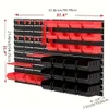 46pcs Hanging Board Box, Pegboard Hook Organizer, Wall-mounted Hardware Parts, Garage Workshop Storage Rack Tool Box