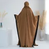 Roupas étnicas Muçulmano Jilbabs Manga Borboleta Com Capuz Abaya Islâmico Ramadan Hijab Robe Oração Vestuário Longo Khimar Modéstia Outfit