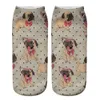 Chaussettes pour hommes et femmes, motif chien PUG, dessin animé 3D, transfert de chaleur, animaux imprimés