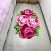 Carpets Top Quality Pink Rose Rug Hand Woven Flowers Carpet Doormat Floor Mat For Living Room Bedroom Bathroom 110 70CM