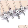 Pendant Necklaces Boom Life Trendy Faith Cross Style Snap Necklace Pendant With Link Chain Fit 18Mm Button Jewelry For Wo Jllnxg Drop Dhfyi