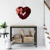 Guirlande de fleurs décoratives en forme de cœur, décoration romantique pour la maison, couronnes en forme de cœur pour la saint-valentin, devant d'amour