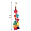 Chaveiros Tassel Boho Estilo Cabelo Bola Chaveiro Pom Colorido Gradiente Cores Chaveiro