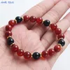 Strand MHS.SUN 1PC Natural Stone Red Jade Round Loose Beads Bracelet Charm Handmade Energy Yoga Healing Party Crystal Jewelry