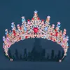 Banca de Cristal de Cristal Coro Brze Brze Banda Cristal Rainha Real Rainha Tiaras Cabelo Cabelo Cabelo de Cabelo Rhineste concurso DIADEM O6GP#