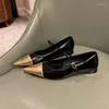 Casual Shoes Krazing Pot äkta läder Låg klackfjädermärke Buckle Straps British School Mary Janes Mixed Color Gorgeous Women Pumps