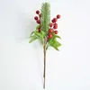 Decorative Flowers 1pcs 33CM Artificial Plant Juniper Leaf Red Berry Christmas Flower Bundle Home Decoration DIY Handmade