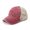 Cappellini da donna Cappelli da panino alti e disordinati Cappelli da baseball in difficoltà di moda Non costruiti Lavati Cappello da papà Ragazze Trucker Ponycaps