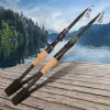 Rods Baitcasting Lure Fishing Rod Spinning Telescopic 8g25g Wooden Handle Carbon Casting Fishing Tackle Professional Lightweight