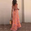 Sukienki swobodne Sling Kanter koronkowy długa sukienka Summer Vintage Ladies Loose Beach 2024 Seksowne bez pleców kobiet nadmorskie wakacje