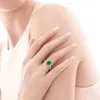 Cluster ringen bonlavie vintage stijl groene smaragd ring 925 sterling zilveren anel feminino aneis bijoux engagement sieraden bn-1009r