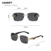 نظارة شمسية Kammpt Rimless Vintage Sunglasses 2024 وصول جديد مربع العدسات المحيطية العدسات النساء ظلال الفاخرة تصميم العلامة التجارية العصرية eyewearl2403