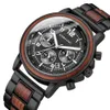 Lyxvarumärke Mens Wood Quartz Wrist Watch Men Sport Waterproof Watch Man Chronograph Träklockor290o