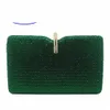 Royal Nightingales Scatola rigida Pochette Borse da sera e borsette in cristallo per il ballo delle donne Smeraldo Verde scuro B7x6 #