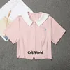 Chemises d'été japonaises roses à manches courtes, chemisier, costume de marin, hauts, uniforme de lycée JK, tissu pour élèves de classe B68N #