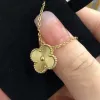 womens love van Clover designer brand luxury pendant necklaces with shining crystal diamond 4 leaf gold laser silver choker necklace party