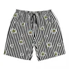 Men's Shorts Black And White Line Gym Summer Daisy Print Classic Beach Short Pants Men Running Surf Quick Dry Swimming Trunks