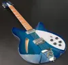 330 360 12 Strings Trans Blue Semi Pleep Body Electric Guitar Gloss lakier na podstrunnicy Rosewood 2 Toster Pickups Dwa wyjściowe J4842600